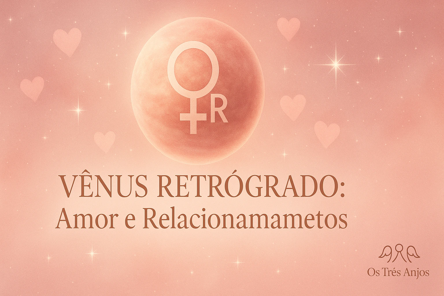Planeta Vênus com movimento retrógrado e símbolos de amor